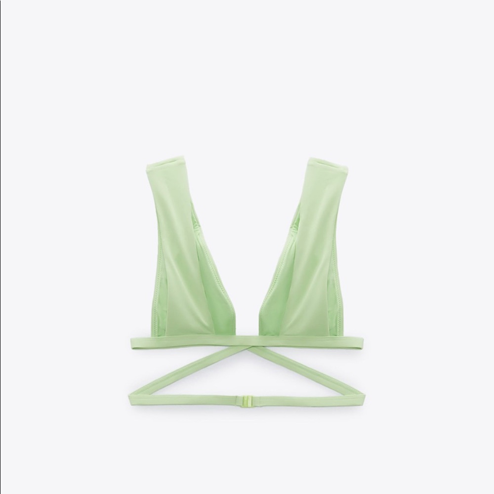 Zara bathing suit, mint green cross strap
